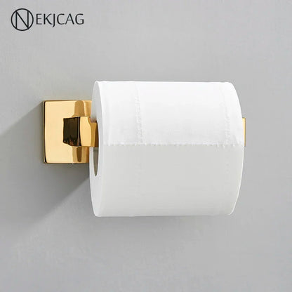 DecorBites™ Gold Square Paper Holder Bathroom Accessory