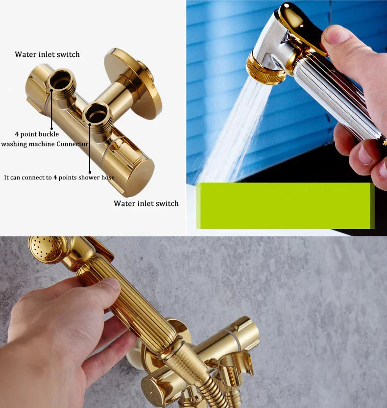 DecorBites™ Bidet Faucet Wall Brass Handheld Hygienic Shower Head Sprayer Tap