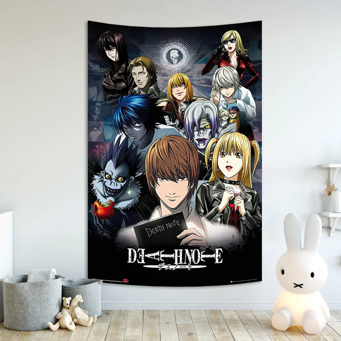 Decobites Death Note Aesthetic Tapestry for Bar Cafe Decor - Hot Anime Art Flag