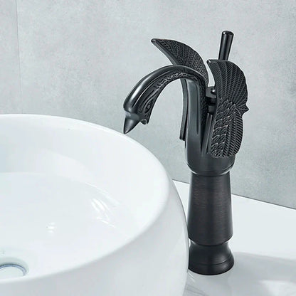 DecorBites™ Golden Swan Bathroom Mixer Faucet - Deck Mount Basin Tap with One Handle