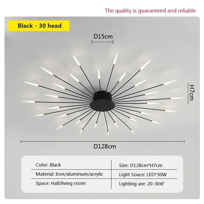 مصباح سقف أكريليك على شكل عباد الشمس من DecorBites™ باللون الذهبي العتيق المصقول