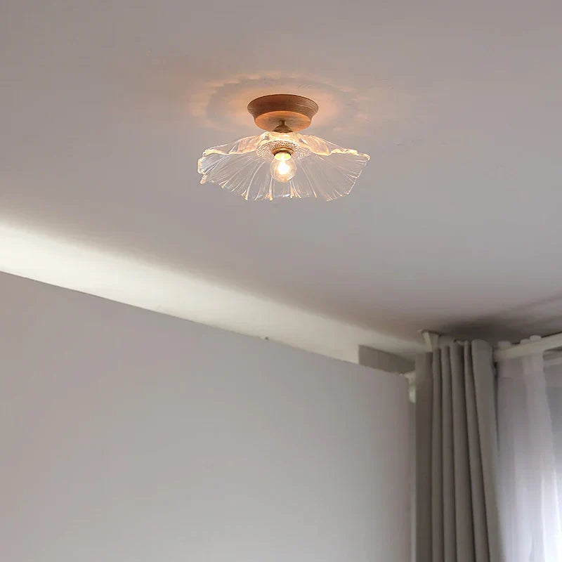 Lámpara de techo LED de vidrio y madera Decorbites™ para iluminación y decoración del hogar