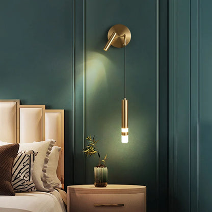 DecorBites™ Gold LED Wall Lamp: Luxurious Nordic Spotlight for Home Bedside, Living Room, Bed Wall Light
