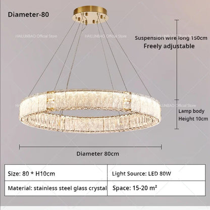 DecorBites™ Crystal Living Room Chandelier Modern Simple Atmosphere Zhongshan Lamps