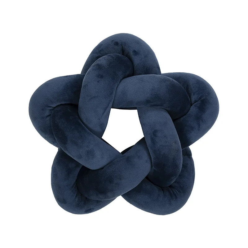 Conjunto de Almohadas de Nudo Estrella Azul Decorbites™ | Cojines Suaves Hechos a Mano para Hogar y Oficina