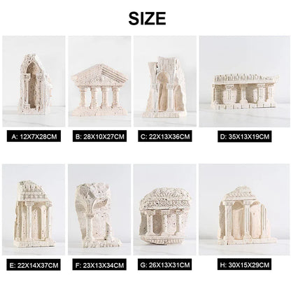 DecorBites™ Handmade Marble Medieval Sculptures and Ancient Greek Roman Temple Statue