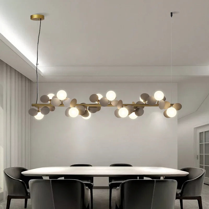 Lámpara colgante LED DecorBites™ G9 de metal dorado con decoración floral acrílica