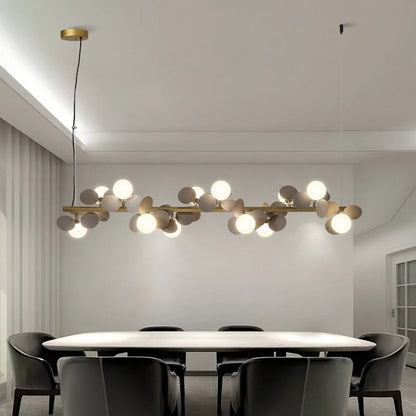 Lámpara colgante LED DecorBites™ G9 de metal dorado con decoración floral acrílica