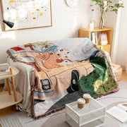 Manta de Tapicería Tejida Decorbites™ - Manta Decorativa de Lujo Ligero para Sala de Estar, Cobertor para Siestas, Picnic, Esterilla para Acampada
