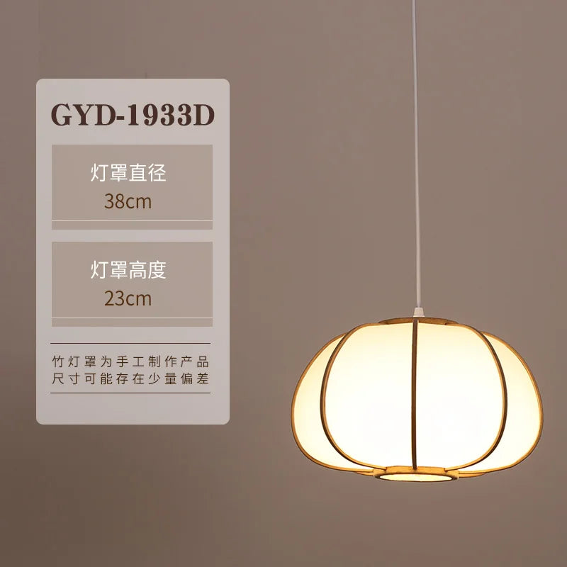 DecorBites™ Bamboo Pendant Lamp: Japanese Zen Tea Room Hanging Light for Home Decor
