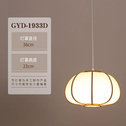 DecorBites™ Bamboo Pendant Lamp: Japanese Zen Tea Room Hanging Light for Home Decor