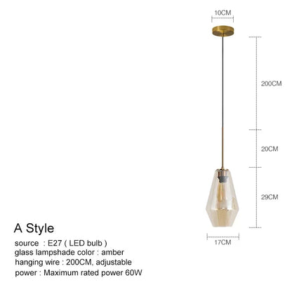 DecorBites™ Glass Chandelier Lighting for Home Dining Room Kitchen Decor Pendant Lights