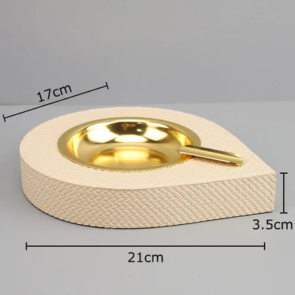 DecorBites™ Leather Desktop Ashtray: Stylish Smoking Accessory & Gift