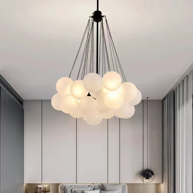 DecorBites™ Frosted Glass Ball Pendant Lights for Modern Restaurant Chandelier
