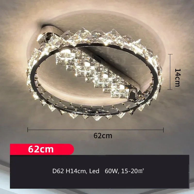 DecorBites™ Crystal Luxury Ceiling Light for Living Room & Bedroom - Modern LED Warm Glow