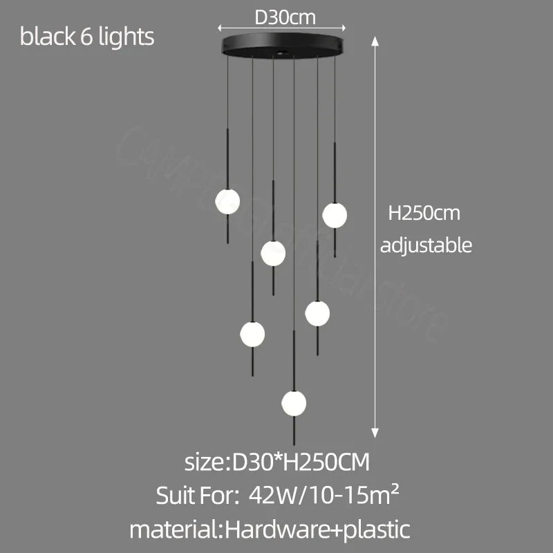 Lámparas de araña LED creativas DecorBites™: Diseño lujoso para salas de estar, grandes luminarias para escaleras
