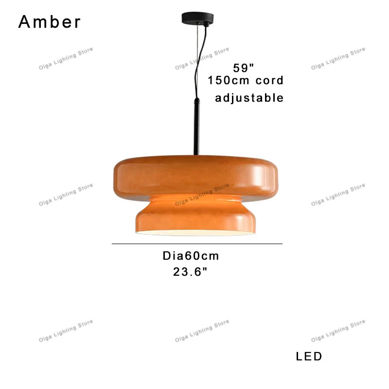 DecorBites™ Amber Glass Ceiling Pendant Lights for Kitchen Island Dining Table Decoration