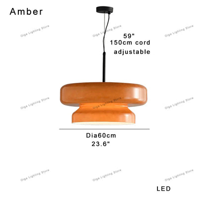 DecorBites™ Amber Glass Ceiling Pendant Lights for Kitchen Island Dining Table Decoration