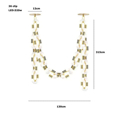 DecorBites™ Crystal Gold Chain Chandelier Ceiling Lamp for Home Décor