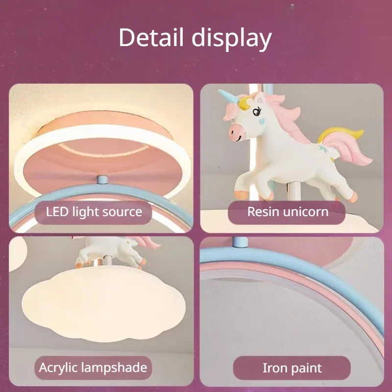 DecorBites™ Cloud Unicorn Cartoon Ceiling Light for Children's Room Eye Protection