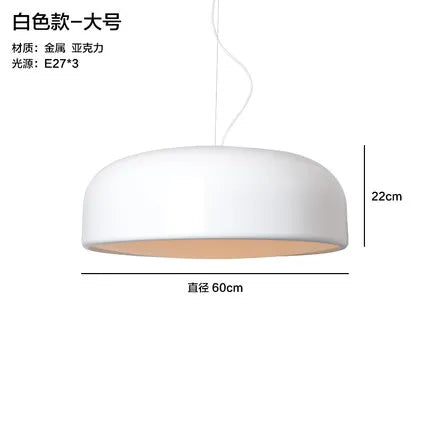 DecorBites™ Glossy Black Round Nordic Pendant Light for Dining Room and Bar Decor