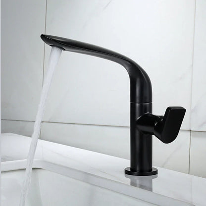 DecorBites™ Basin Faucet: Brass Black Bathroom Mixer Tap, Single Handle Hot Cold Lavatory Faucet