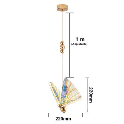 Nordic Butterfly Pendant Light With Iron And Acrylic
