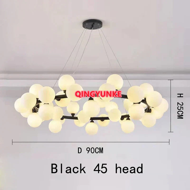 ثريا ديكوربايتس™ الزجاجية لغرفة المعيشة - إضاءة سقف جزيرة المطبخ النوردية الحديثة