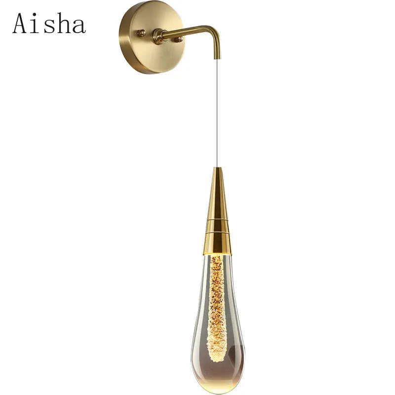 Lámpara de pared LED de cristal DecorBites™: Iluminación elegante para la mesilla de noche, ideal para la decoración y el ambiente del hogar.