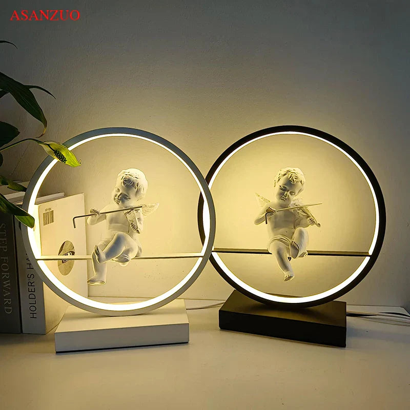DecorBites™ Dimmable Angel Table Lamp for Dream Bedroom Decor & Warm LED Lighting