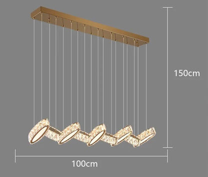 DecorBites™ Crystal Chandelier Stair Pendant Lamp Living Room Interior Lighting