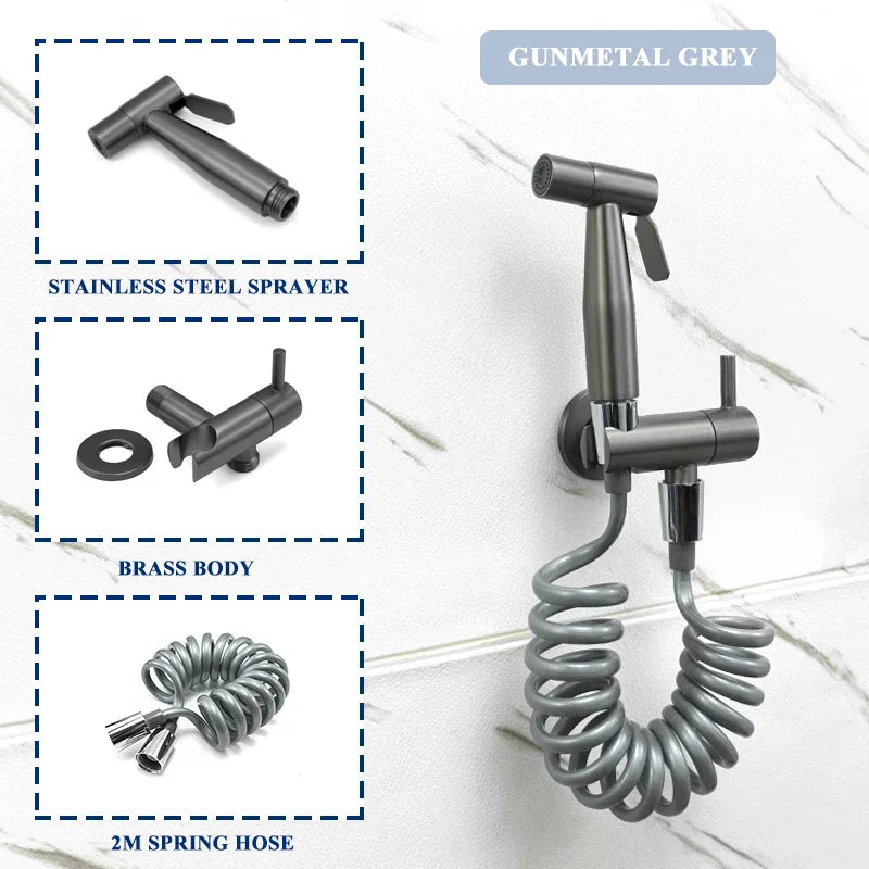 Decorbites™ Grifo de Bidé Dorado Pulverizador Manual de Grifo de Agua Fría Único Grifo Higiénico para Inodoro Ducha