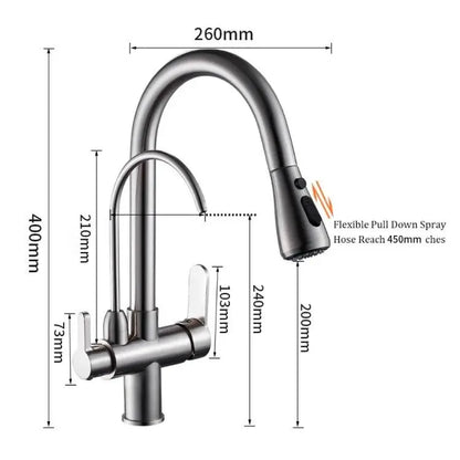 DecorBites™ Kitchen Faucet: Three Ways Sink Mixer Crane for Water Filter Tap