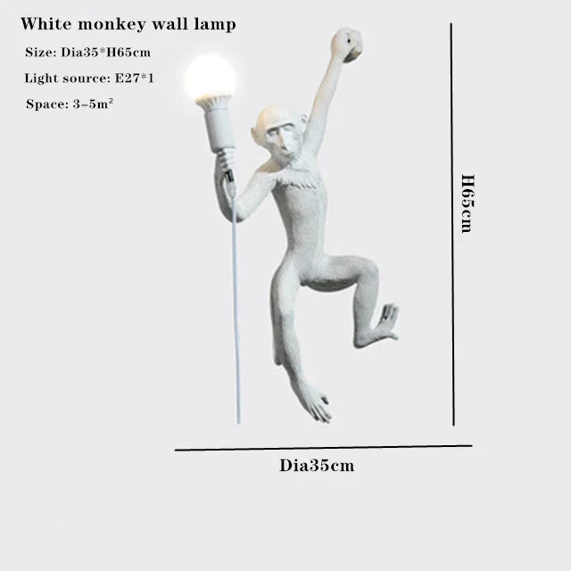 Lámpara colgante DecorBites™ 3 Monos - Resina blanca y negra - Decoración LED de alta gama para interiores