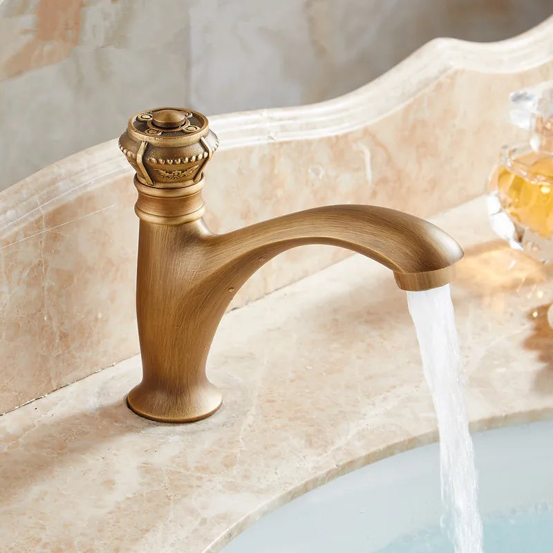 DecorBites™ Brushed Bronze Basin Faucet Single Lever Cold Water Mixer Tap