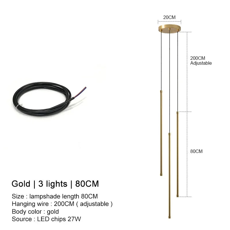 DecorBites™ Black LED Chandelier Pendant Lights for Dining Room and Bedroom