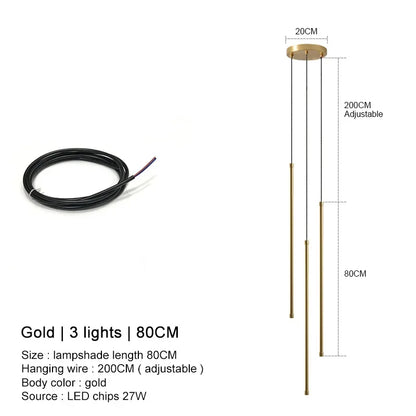 DecorBites™ Black LED Chandelier Pendant Lights for Dining Room and Bedroom