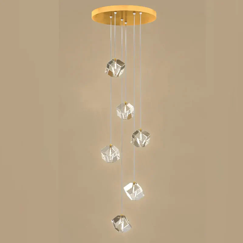 DecorBites™ Crystal LED Chandelier for Staircase: Luxury Indoor Stair Lighting Fixture