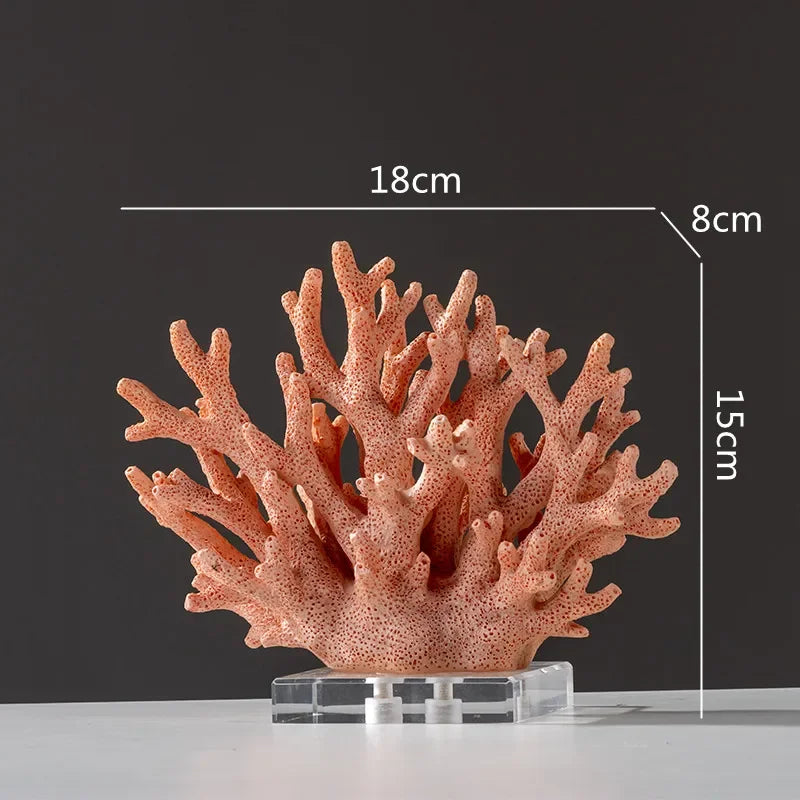 DecorBites™ Coral Resin Sculpture: Colorful Crystal Ornaments for Home Decor