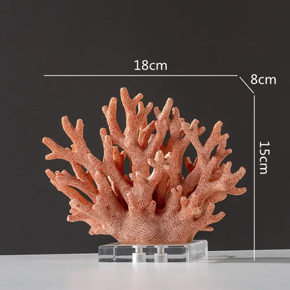 DecorBites™ Coral Resin Sculpture: Colorful Crystal Ornaments for Home Decor