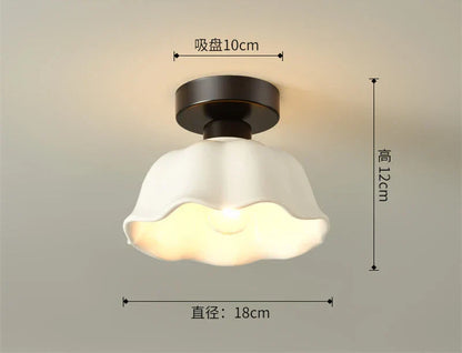 DecorBites™ Ceramic Glass Chandelier: Modern LED Ceiling Light for Living Room Aisle