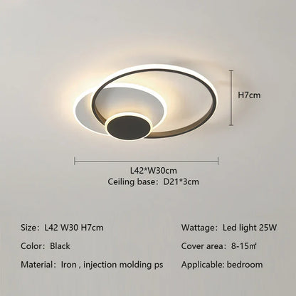 DecorBites™ Circles LED Ceiling Lights Modern Minimalism Dimmable Bedroom Lamp Fixtures