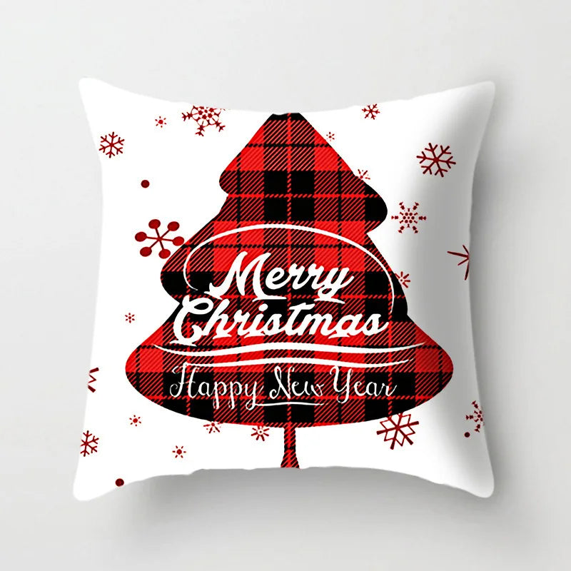 DecorBites™ Christmas Cushion Cover 45x45cm Xmas Pillowcase for Sofa - Happy New Year 2023