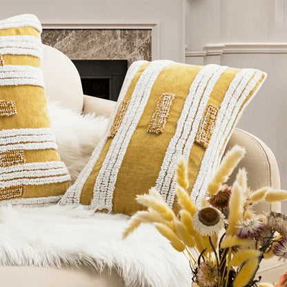 غطاء وسادة هندسي من DecorBites™ بتصميم قطيفة منقوش لديكور منزلي أنيق