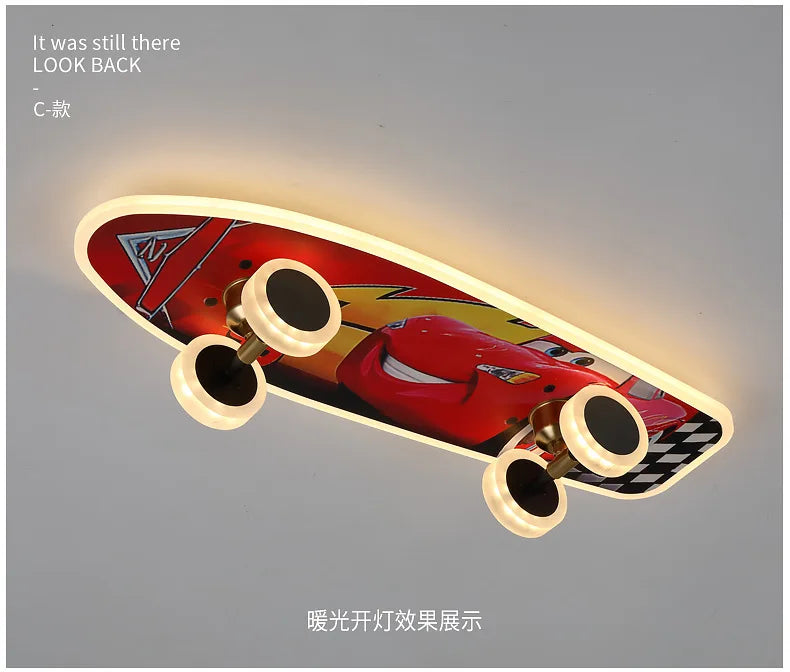 DecorBites™ Kids Skateboard LED Ceiling Light for Modern Children's Rooms