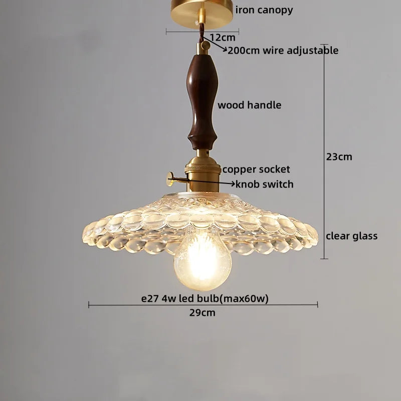 DecorBites™ LED Pendant Lamp Elegant Copper Glass Modern Style Hanging Light Fixtures