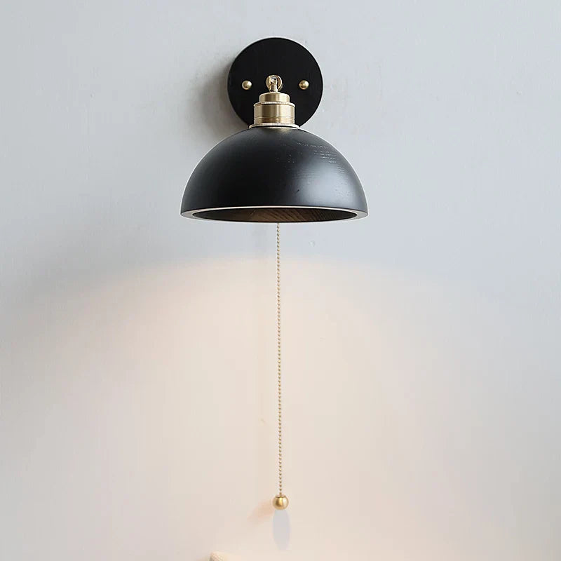 Aplique de pared LED DecorBites™ moderno de madera negra y cobre