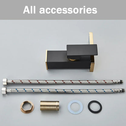 DecorBites™ LED Black Waterfall Basin Faucet: Deck Mounted Hydroelectric Mixer Tap