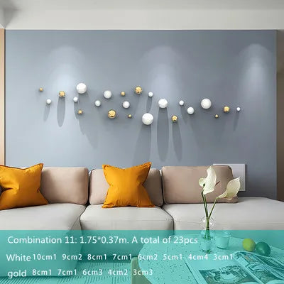 DecorBites™ Gold Ball Wall Hanging Ornaments Spherical Crafts Room Decor Display Pendants