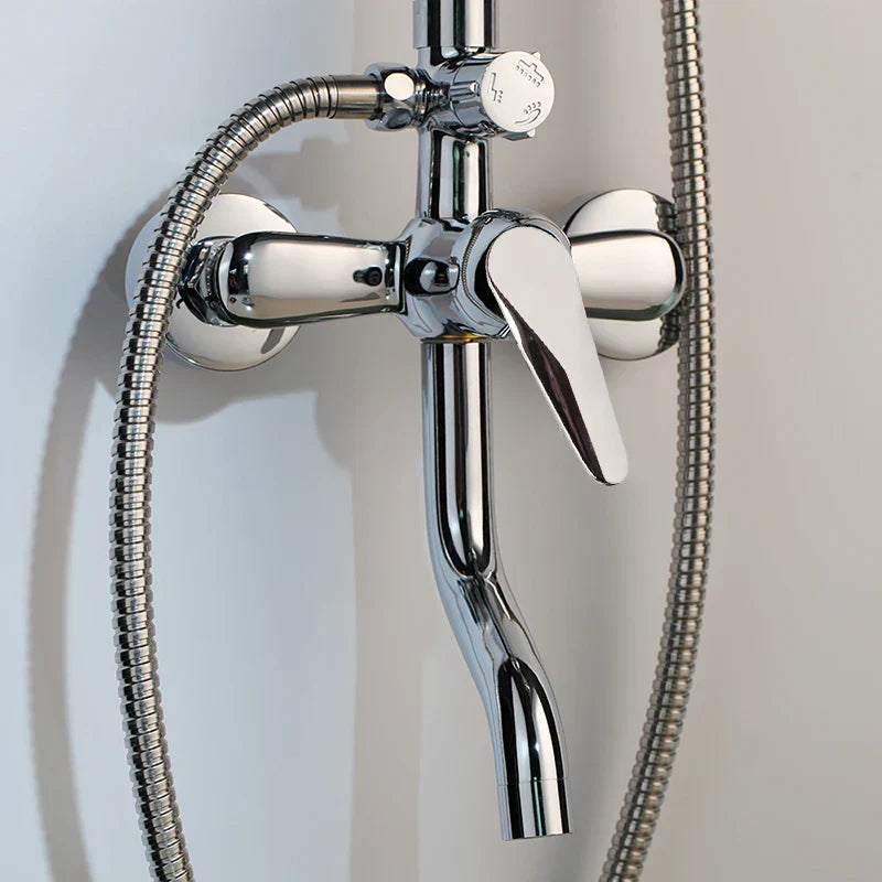 مجموعة دش الحمام DecorBites™ مقاس 8 بوصات من الكروم مع ارتفاع قابل للتعديل وصنبور محمول باليد